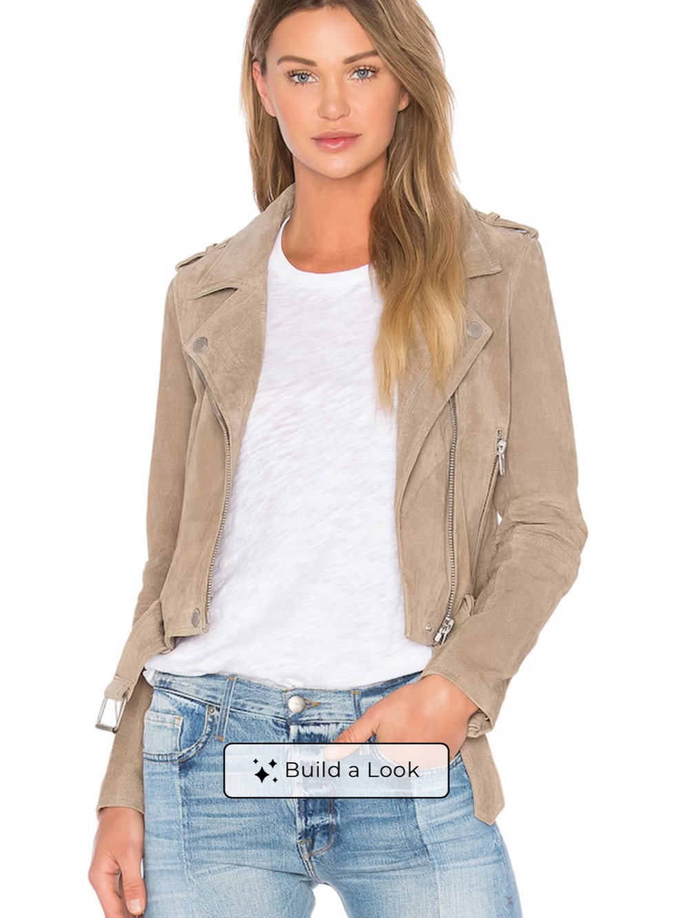 Blank NYC Dark Brown/grey Suede Moto Jacket